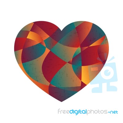 Abstract Colorful Curve Shape Love Heart Stock Image