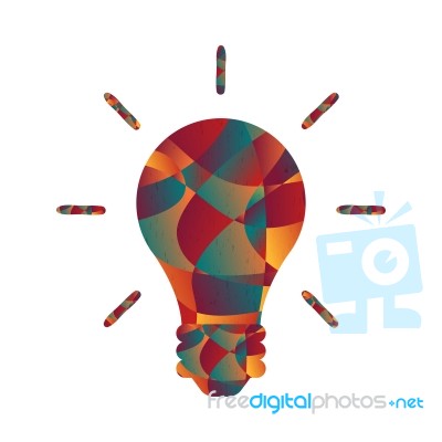 Abstract Colorful Curve Shape Power Light Bulb Stock Image