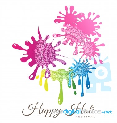 Abstract Colorful Happy Holi Festival Stock Image