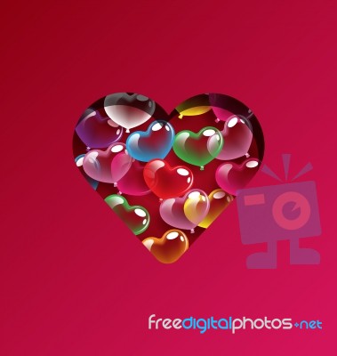 Abstract Colorful Heart Balloons For Valentine Day And Wedding C… Stock Image