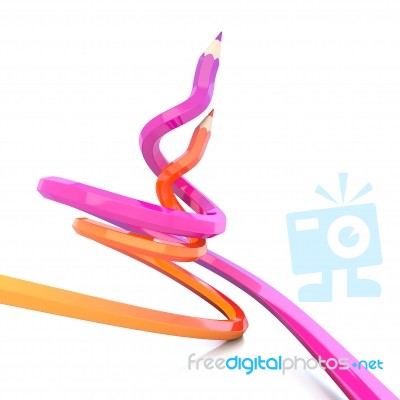 Abstract Colour Pencil Stock Image