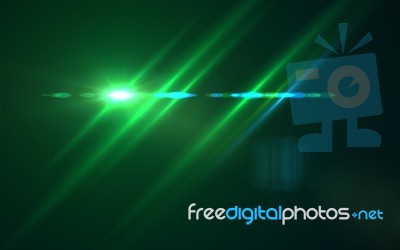 Abstract Design Natural Green Lens Flare And Rays Background.lens Flare Light Over Black Background. Easy To Add Overlay Or Screen Filter Over Photos Stock Image