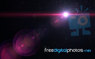 Abstract Digital Lens Flare In Black Background Horizontal Frame… Stock Image