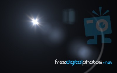 Abstract Digital Lens Flare In Black Background Horizontal Frame… Stock Image