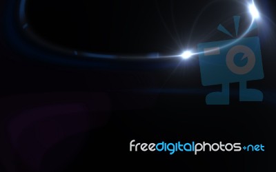 Abstract Digital Lens Flare Light With Over Black Background Stock Image