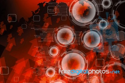 Abstract Digital Red Background Stock Image