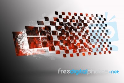 Abstract Digital Red Background Stock Image