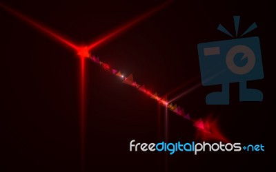 Abstract Digital Red Lens Flare Special Lighting Effects On Black Background. Abstract Glowing Light Illustration Stock Image