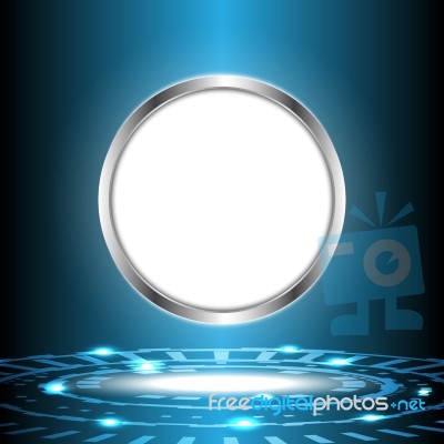 Abstract Digital Technology Circle With White Board Design Vecto… Stock Image