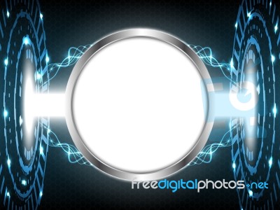 Abstract Digital Technology Circle With White Board Design Vecto… Stock Image