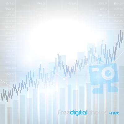 Abstract Financial Chart With Uptrend Line Graph Stock Image