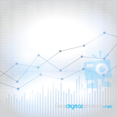 Abstract Financial Chart With Uptrend Line Graph Stock Image