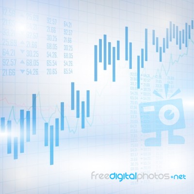 Abstract Financial Chart With Uptrend Line Graph Stock Image