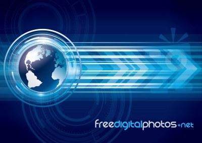 Abstract Global Earth Technology Background Stock Image