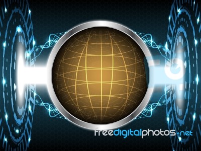 Abstract Globe Technology Design  Illustration Background Stock Image