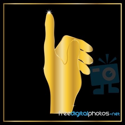 Abstract Gold Touch Point Hand Stock Image