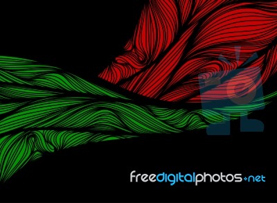 Abstract Green And Red Lines Art Pattern Stock Image