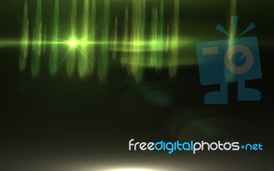 Abstract Green Digital Lens Flare With Black Background Stock Image