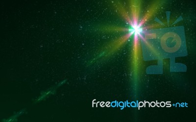 Abstract Green Flare Light On Black Background
 Stock Image