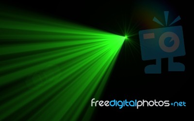 Abstract Green Light With Rays And Lens Flare Stock Image