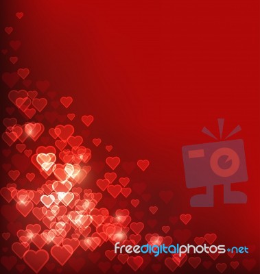 Abstract Heart Bokeh Red Background Stock Image