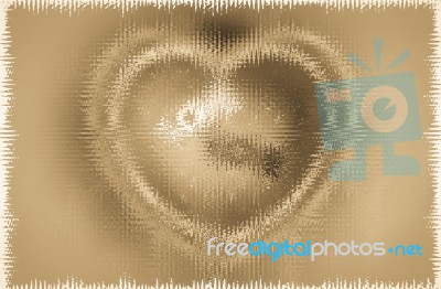 Abstract Heart-shaped On Old Brown Paper Background Stock Photo