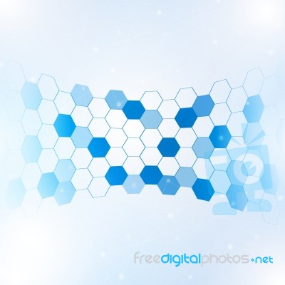 Abstract Hexagon With Lines And Points Background Stock Image