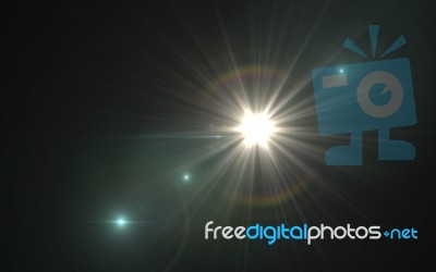 Abstract Image Of Lighting Flare.abstract Sun Burst With Digital Lens Flare Background Stock Image