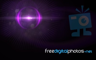 Abstract Image Of Sun Burst Lighting Flare.abstract Digital Lens Flare In Black Background Horizontal Warm Stock Image