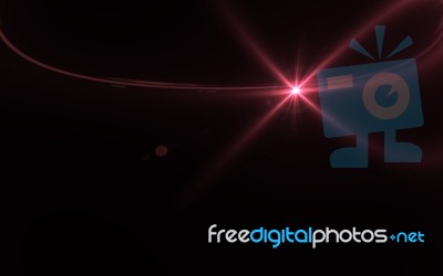 Abstract Lens Flare Light Over Black Background Stock Image