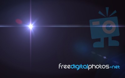 Abstract Lens Flare Light Over Black Background Horizontal Stock Image