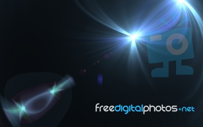 Abstract Lens Flare Lights And Black Background Stock Image