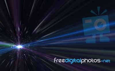 Abstract Lens Flare Speed Light On Space Stock Image