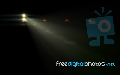 Abstract Lens Flare Spot Light  Over Black Background Stock Image