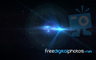 Abstract Lens Flare Spot Light  Over Black Background Stock Image