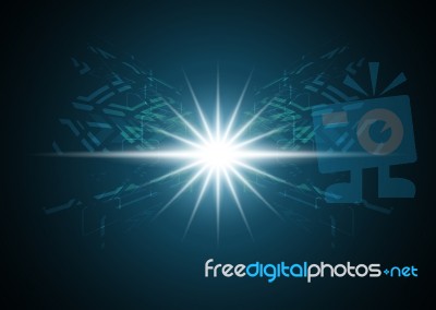 Abstract Light Ray Technology Digital Background,  Illustr Stock Image