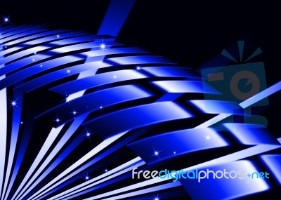 Abstract Line Bright Blue With Dark Background Stock Image