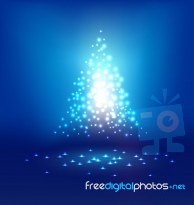 Abstract Magic  Light On Blue Background For Christmas Stock Image