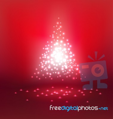 Abstract Magic  Light On Red Background For Christmas Stock Image