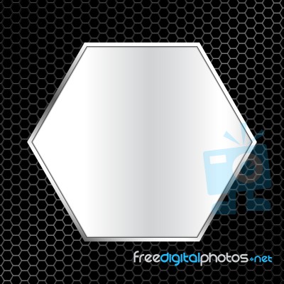 Abstract Metal Texture Background With Hexagon Frame  Illu Stock Image