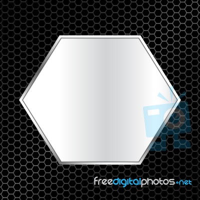 Abstract Metal Texture Background With Hexagon Frame  Illu Stock Image