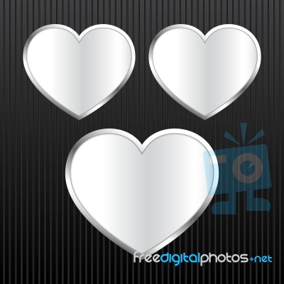 Abstract Metal Texture Background With Love Heart Frame  I Stock Image