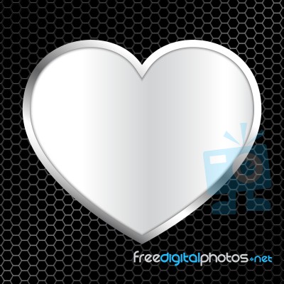 Abstract Metal Texture Background With Love Heart Frame  I Stock Image