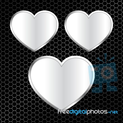 Abstract Metal Texture Background With Love Heart Frame  I Stock Image