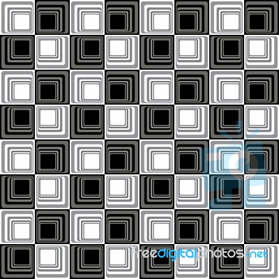 Abstract Modern Illusion Seamless Pattern B&w Stock Image