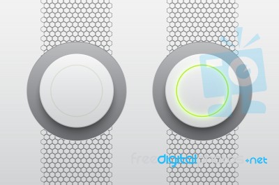 Abstract Modern White Circle Button Technology  Illustrati Stock Image