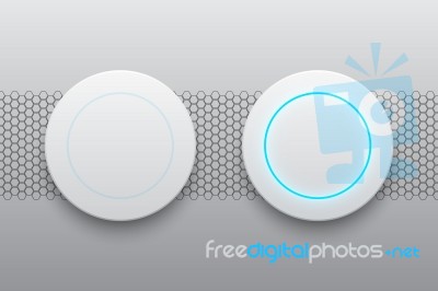 Abstract Modern White Circle Button Technology  Illustrati Stock Image