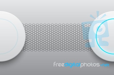 Abstract Modern White Circle Button Technology  Illustrati Stock Image