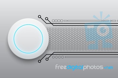 Abstract Modern White Circle Button Technology  Illustrati Stock Image