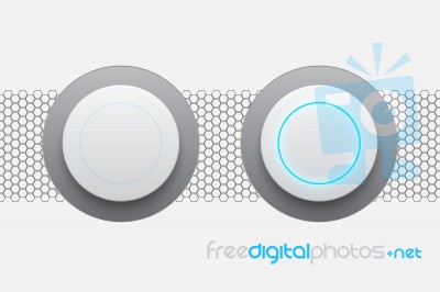 Abstract Modern White Circle Button Technology  Illustrati Stock Image